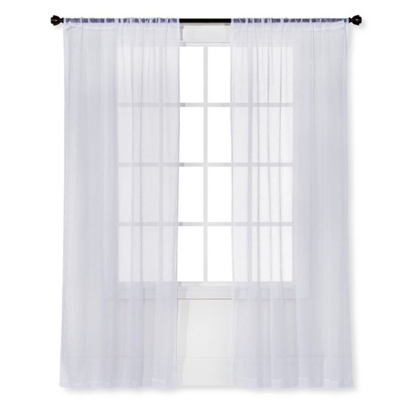 Pair of Sheer Crinkle White Window Panels Curtains | 60x84 |Room Essentials - Picture 1 of 4